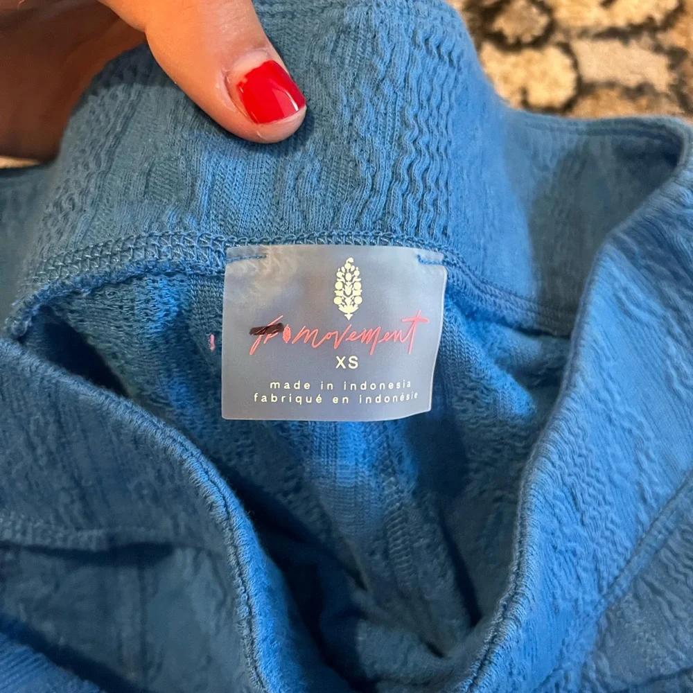 Free People Movement Break A Sweat Cloud Burst Blue Pants